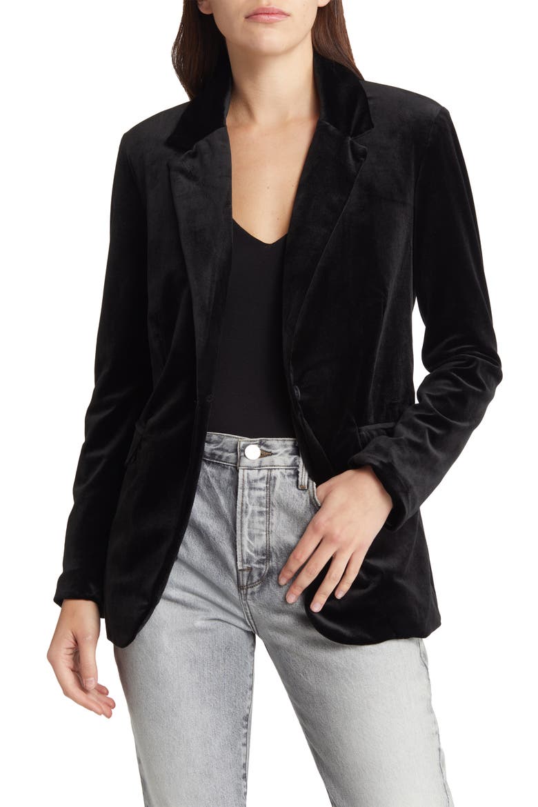 Velvet One-Button Blazer, Main, color, CLOSING TIME