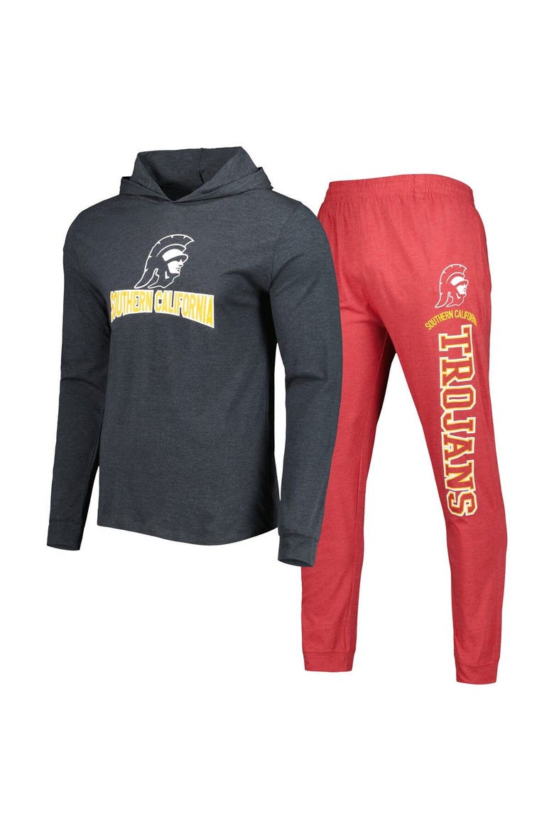 Men's Concepts Sport Cardinal/Charcoal USC Trojans Meter Pullover Hoodie & Pant Sleep Set, Main, color, Cardinal