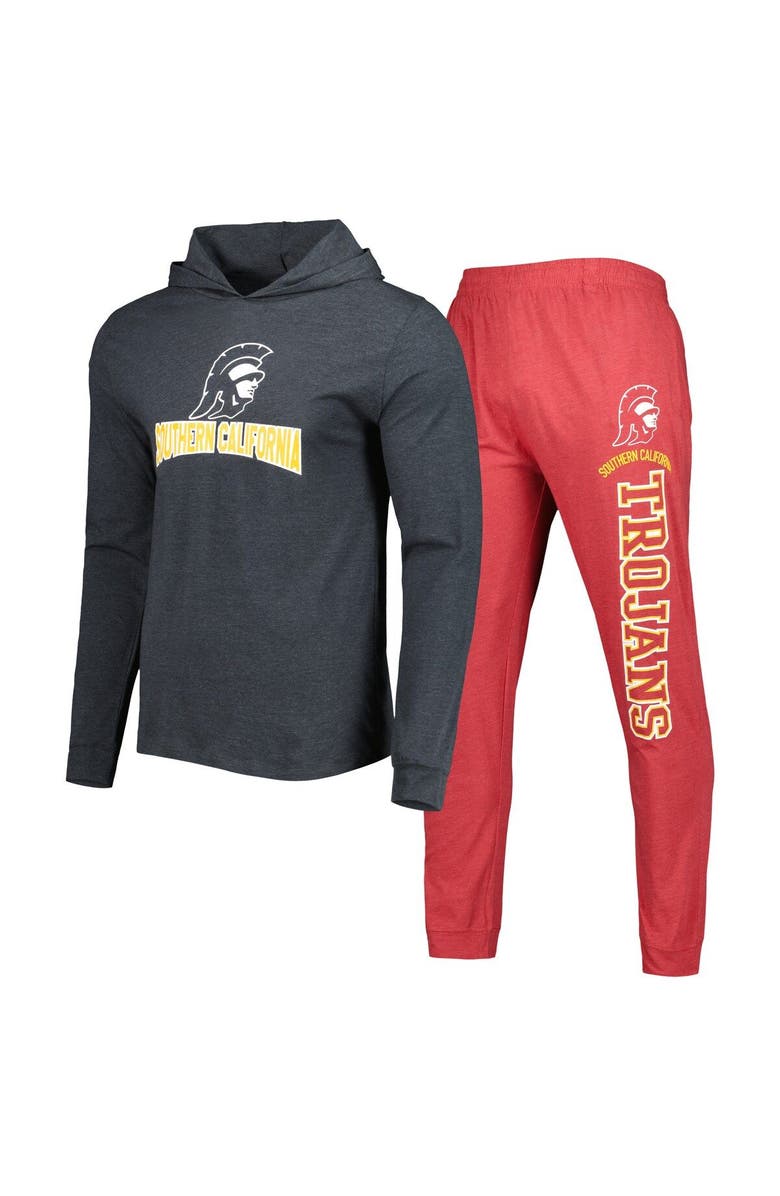 CONCEPTS SPORT Men's Concepts Sport Cardinal/Charcoal USC Trojans Meter Pullover Hoodie & Pant Sleep Set, Main, color, Cardinal
