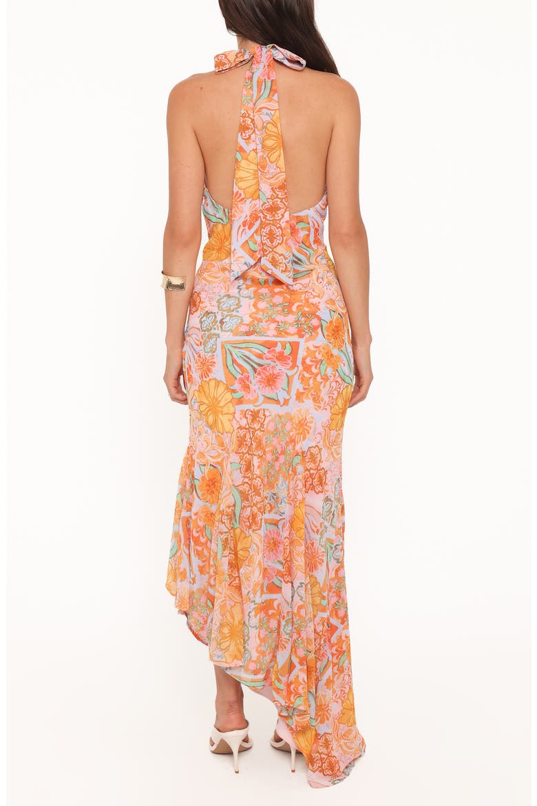 Alkira Halter Neck Maxi Dress, Alternate, color, ORANGE SUMMER GARDEN