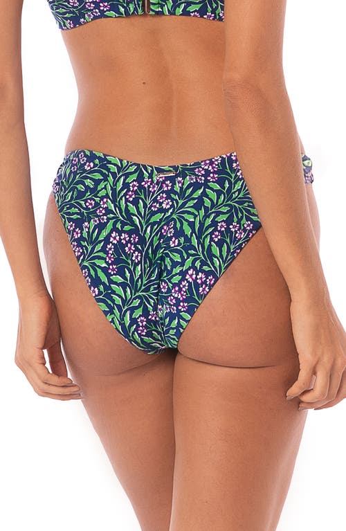 Maaji Water Rose Sublimity Reversible Bikini Bottoms In Blue