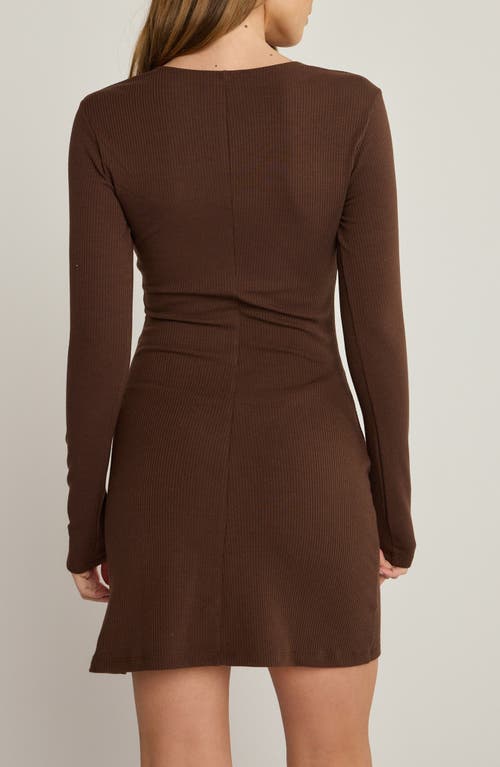 Sunday Ritual Emmy Long Sleeve Minidress In Brown