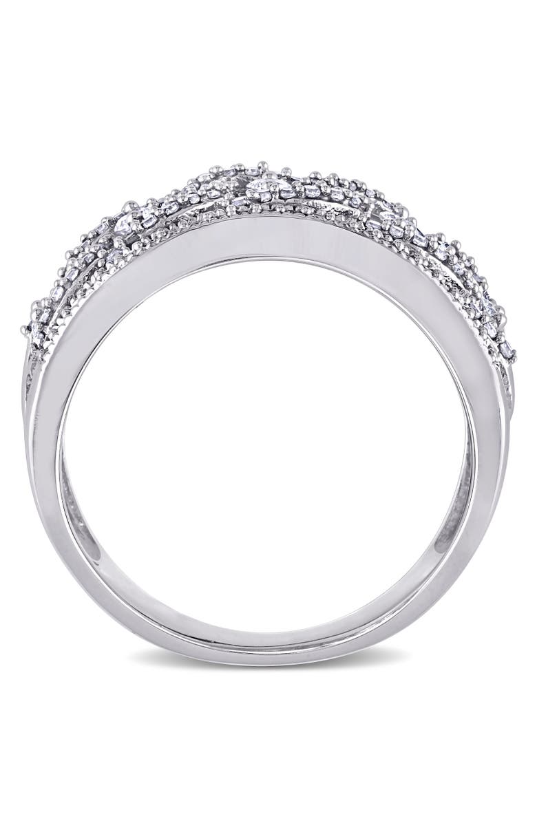 Julianna B. Diamond Wide Interlaced Circle Ring 10k, Alternate, color, 10K White Gold