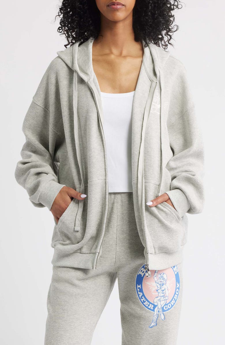 BOYS LIE Later Cowboy Harley Zip-Up Cotton Hoodie, Main, color, 