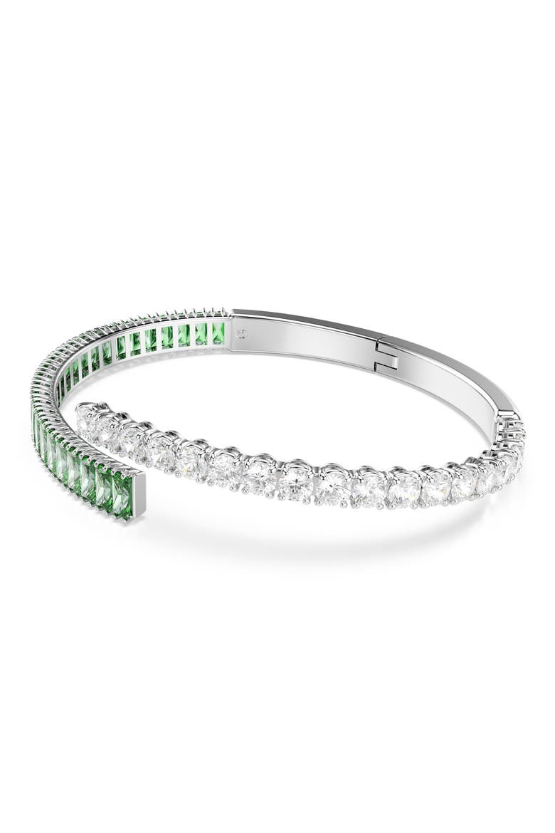 Matrix Bangle, Alternate, color, RHODIUM/ GREEN