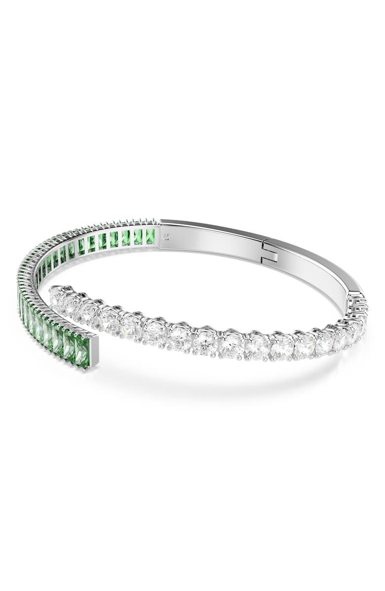 Swarovski Matrix Bangle, Alternate, color, Rhodium/ Green