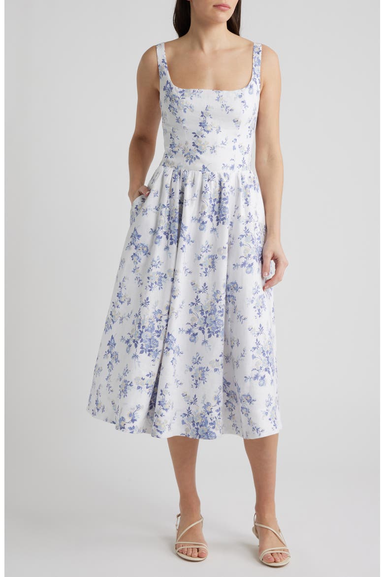 Janu Linen Sundress, Main, color, LANA