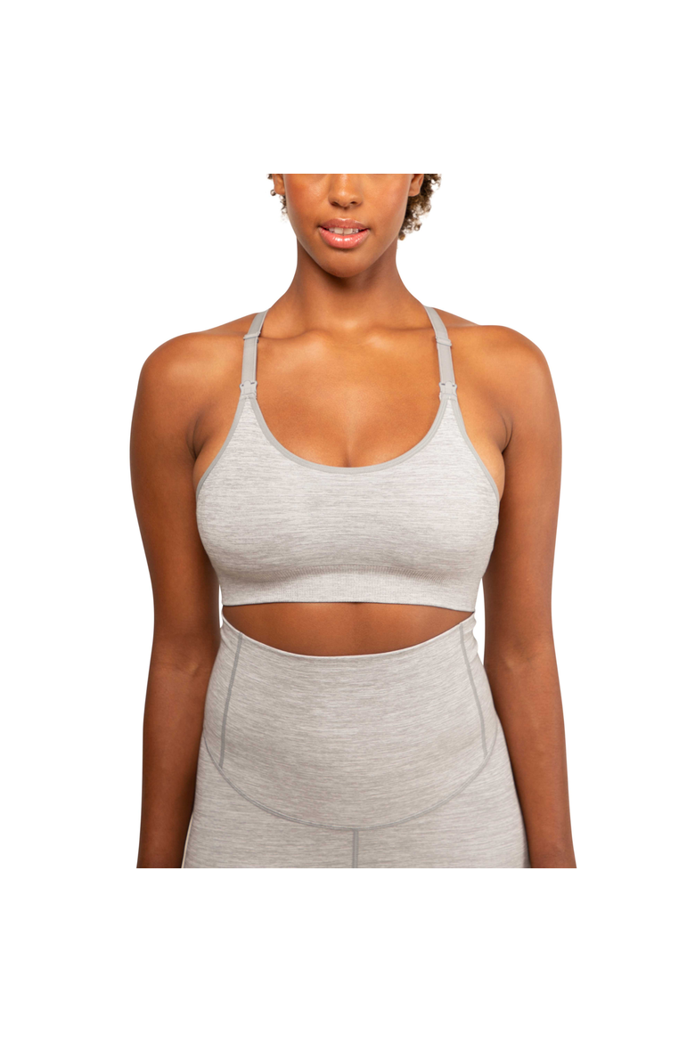 Layla Yoga Racer Back Nursing bra, Main, color, Graphite Melange