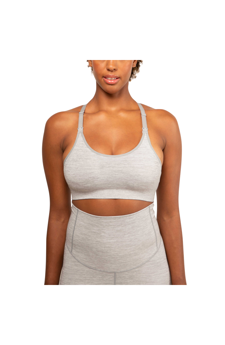 Modern Eternity Maternity Layla Yoga Racer Back Nursing bra, Main, color, Graphite Melange