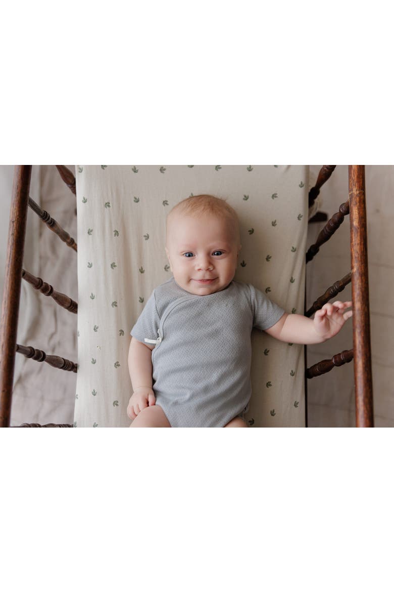 Organic Cotton Amore Pointelle Collection - Romper, Alternate, color, Blue/Silver
