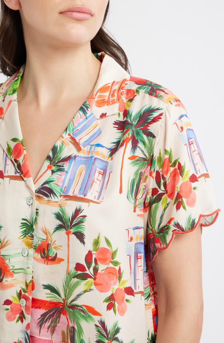 Marine Layer Paloma Short Sleeve Button-Up Shirt, Alternate, color, Palmas Print