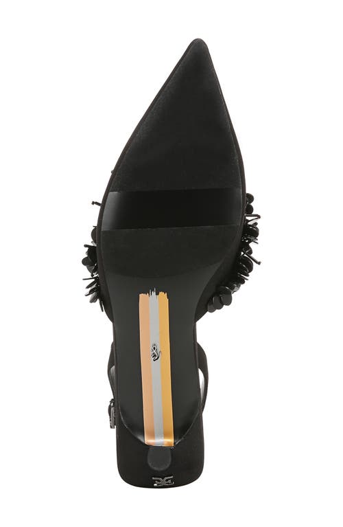 Sam Edelman Trent Slingback Pointed Toe Kitten Heel Pump In Black