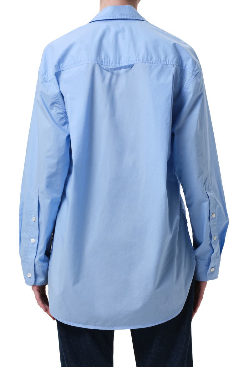 Kayla Oversize Poplin Button-Up Shirt, Alternate, color, BANKER BLUE DK