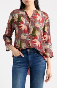 APNY Mandarin Collar Button-Up Shirt