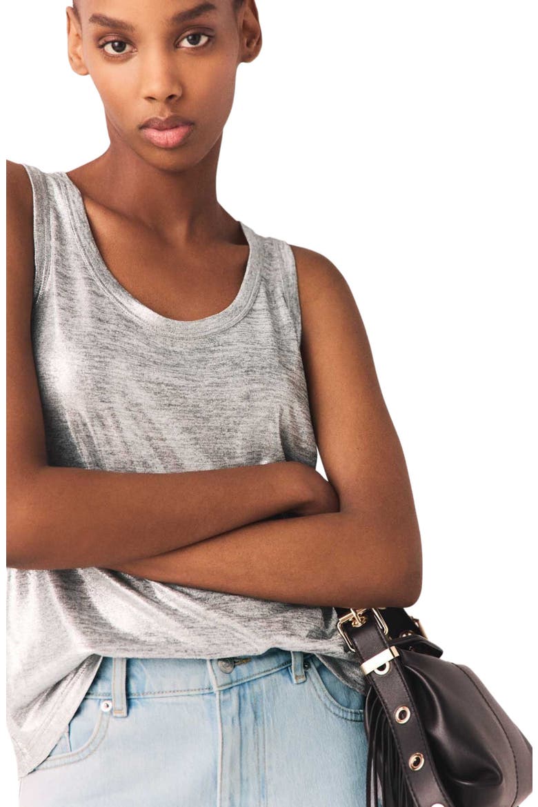 Metallic tank top, Alternate, color, Silver