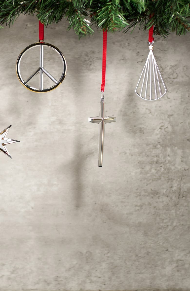 Nambé Cross Ornament, Alternate, color, Silver