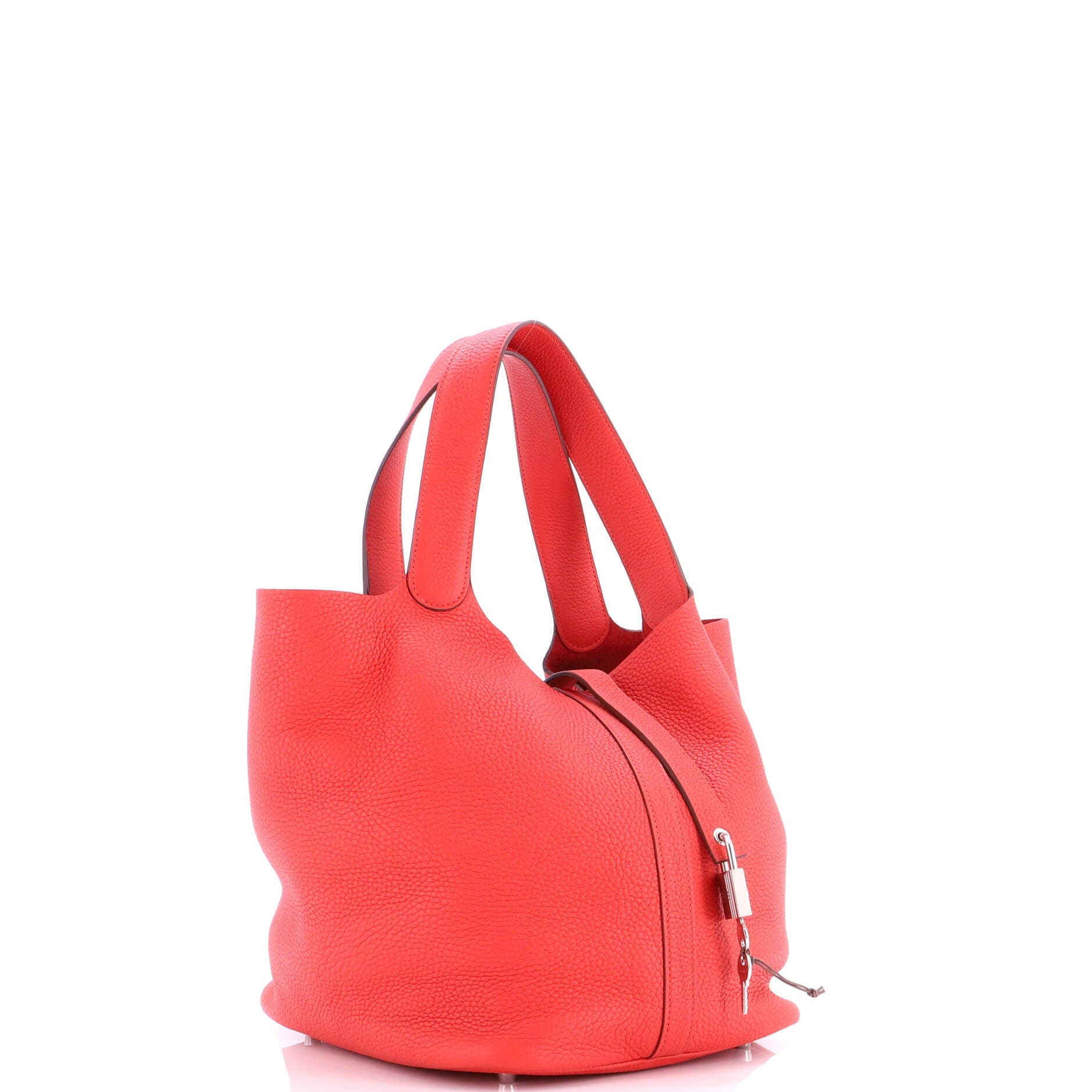 Pre-Owned Hermes Picotin Lock Bag Clemence GM, Alternate, color, Rouge Tomate