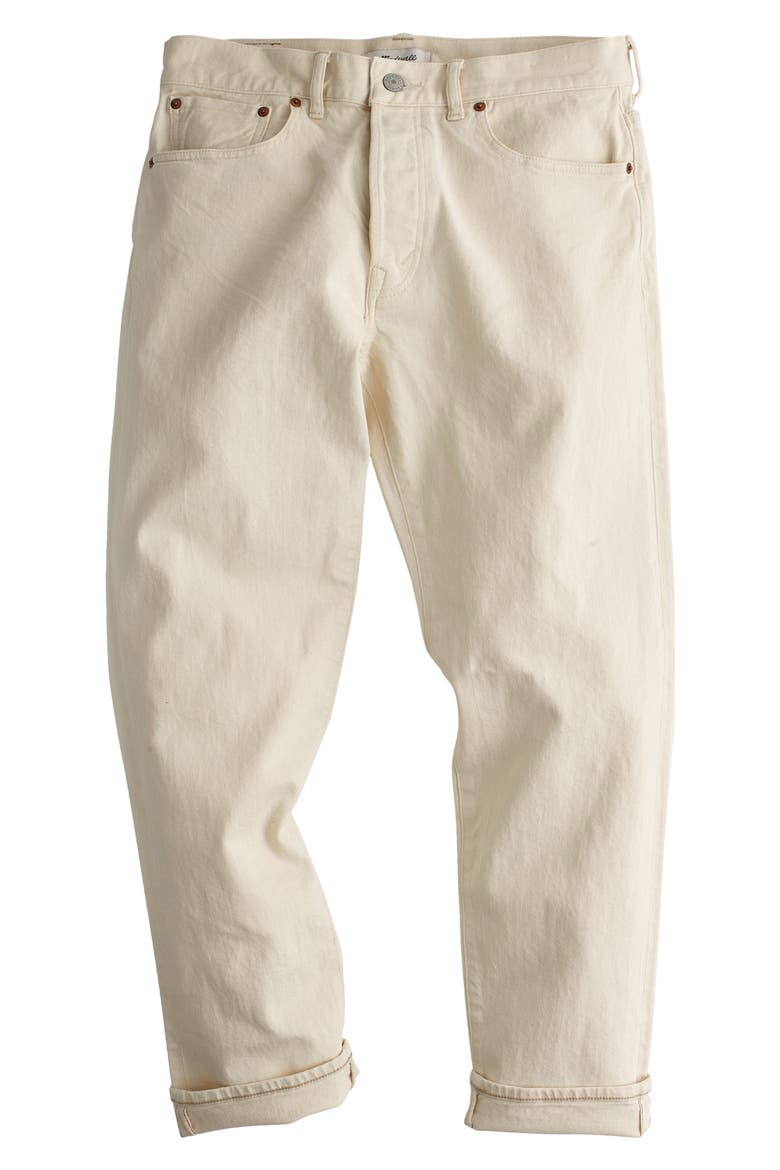 Relaxed Comfort Selvedge Taper Jeans, Alternate, color, ECRU