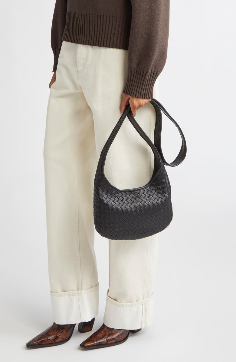 Bottega Veneta Small Fluffy Intrecciato Leather Crossbody Bag, Alternate, color,