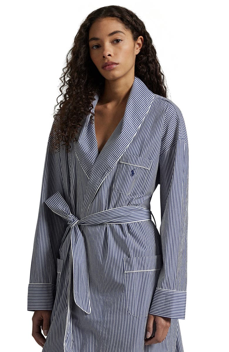 Polo Ralph Lauren Heritage Stripe Cotton Blend Robe, Alternate, color, 