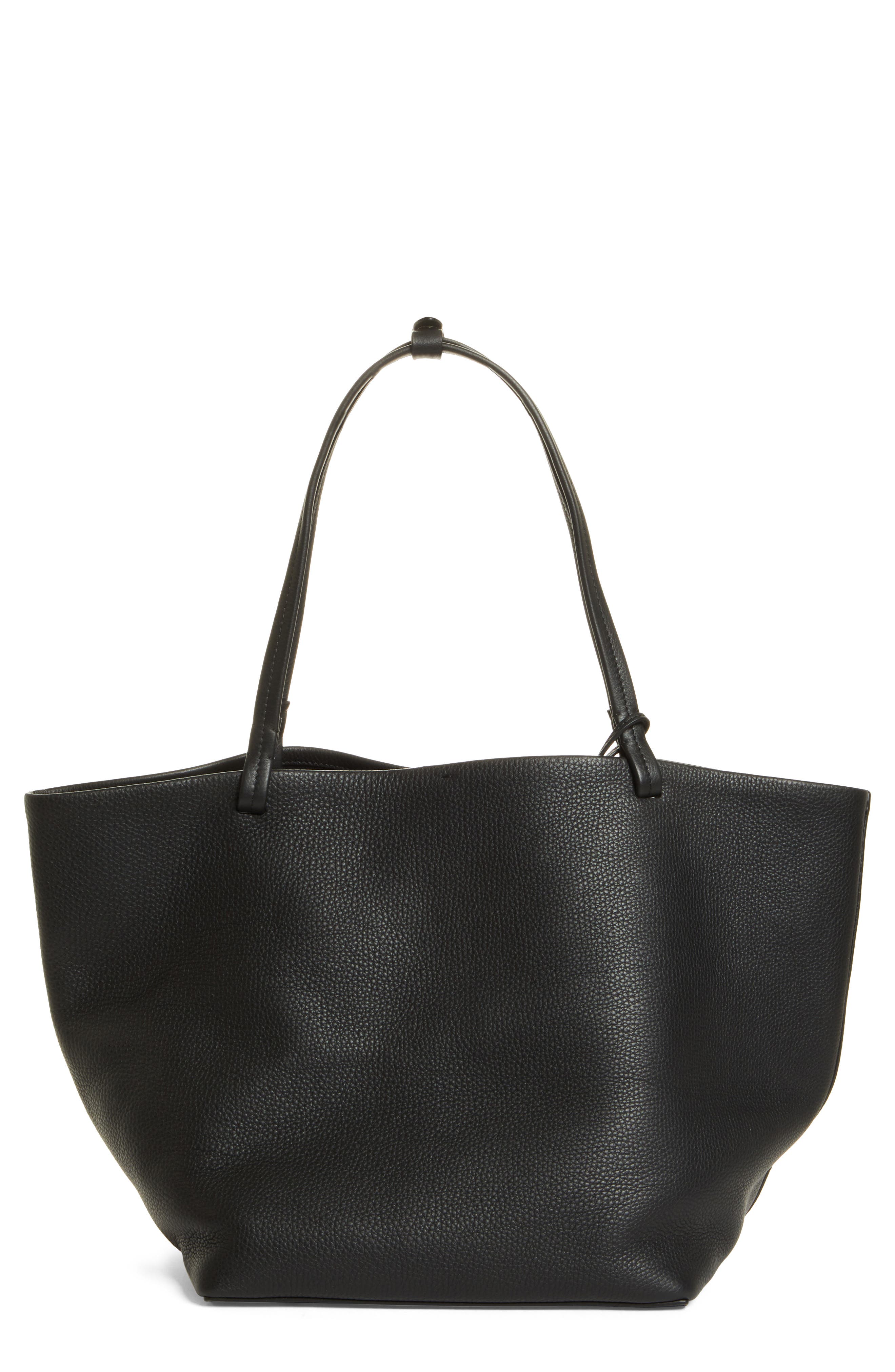 Park Three Leather Tote, Alternate, color, BLACK GOLD LOGO