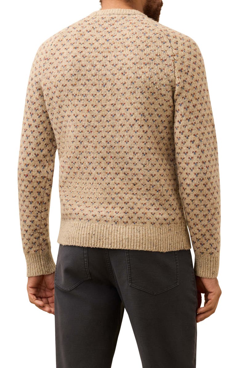 Faherty Donegal Crewneck Wool Blend Sweater, Alternate, color, Oat Birdseye Marl