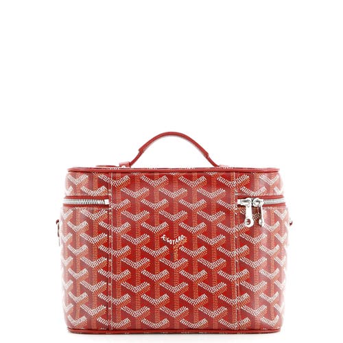 Pre-owned Goyard Goyard Muse Vanity Case Coated Canvas In Red