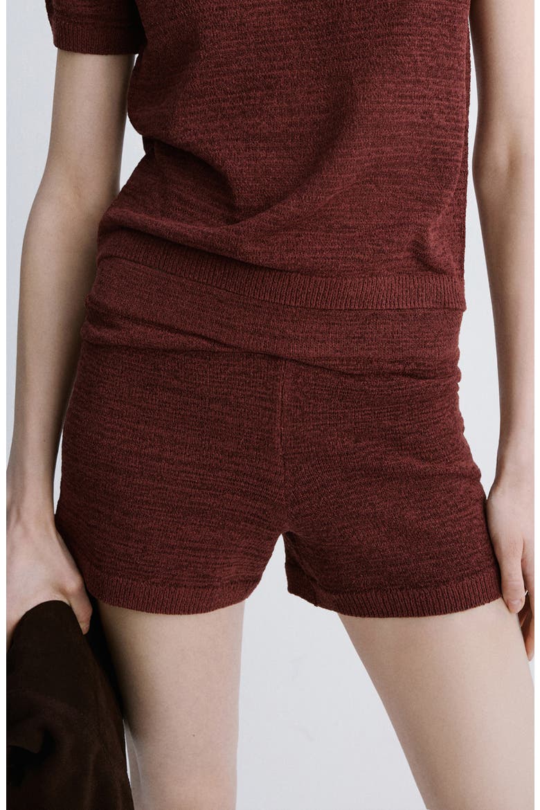Fitted Knit Shorts, Main, color, BURNT ORANGE