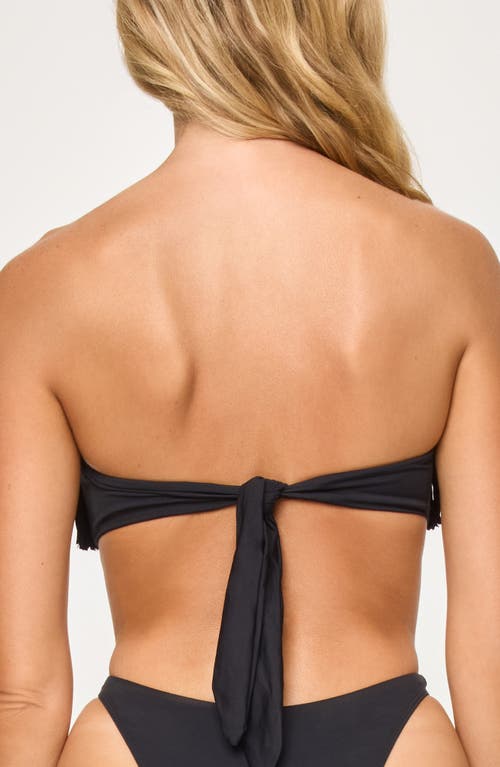 L*space Lspace Dixie Fringe Strapless Bikini Top In Black