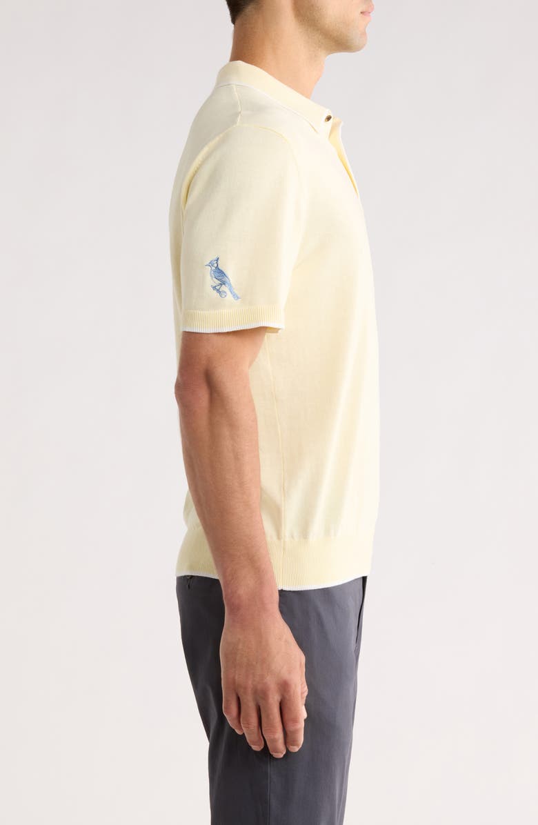 Malbon Golf Blue Jay Knit Polo, Alternate, color, Soft Yellow
