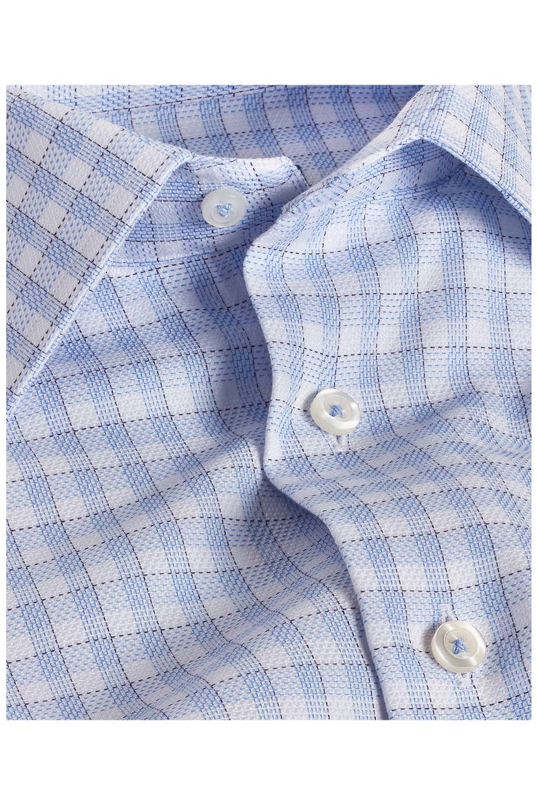 Trim Fit Dobby Micro Check Cotton Dress Shirt, Alternate, color, SKY/ WHITE