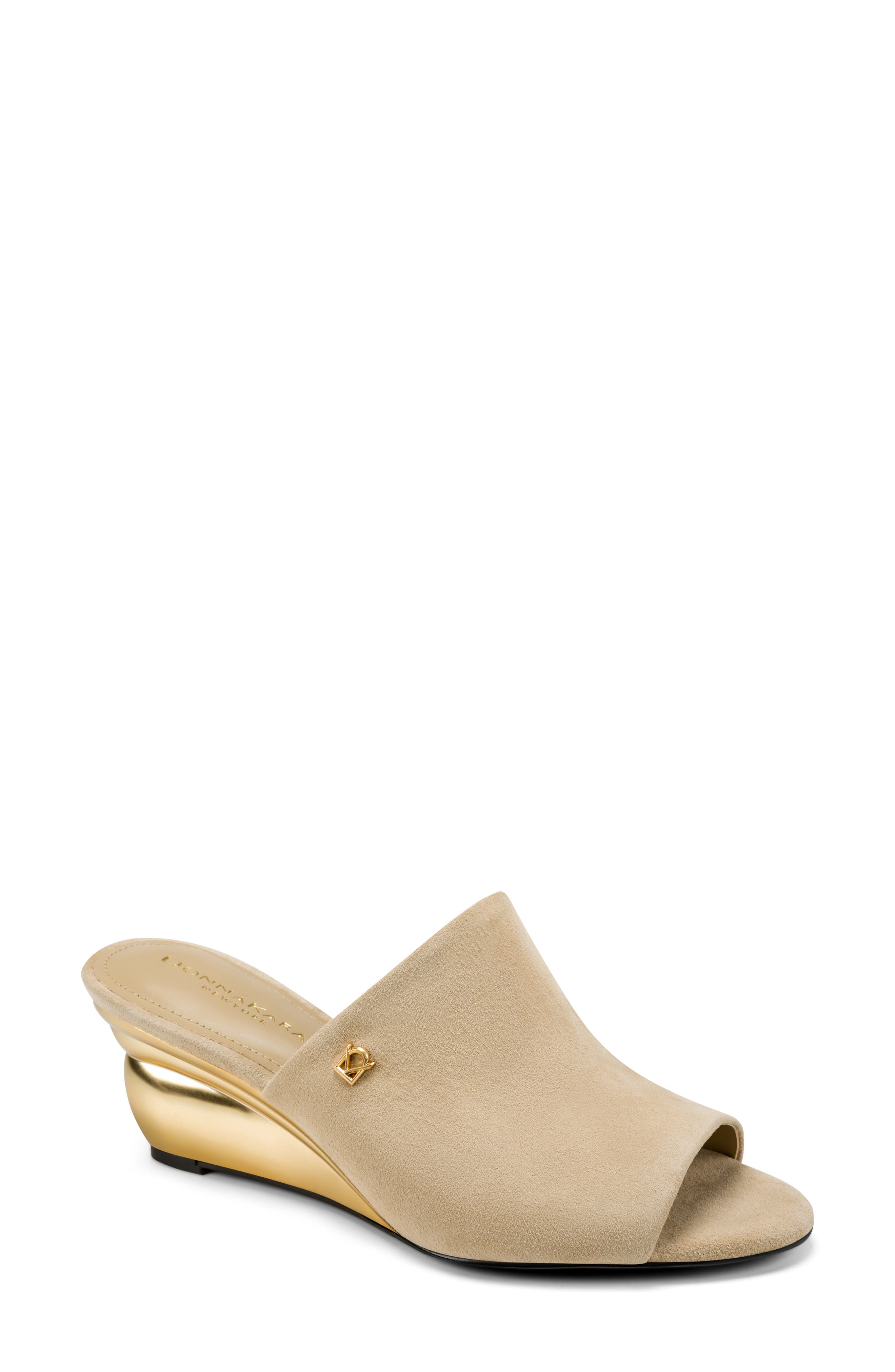 Donna Wedge Slide Sandal, Main, color, LT BRWN