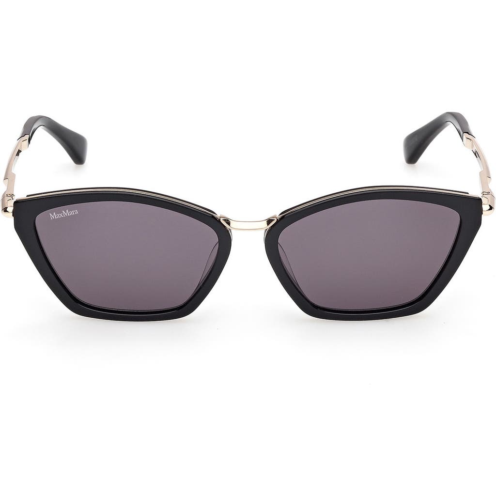 Max Mara Miller 54mm Round Sunglasses In Black