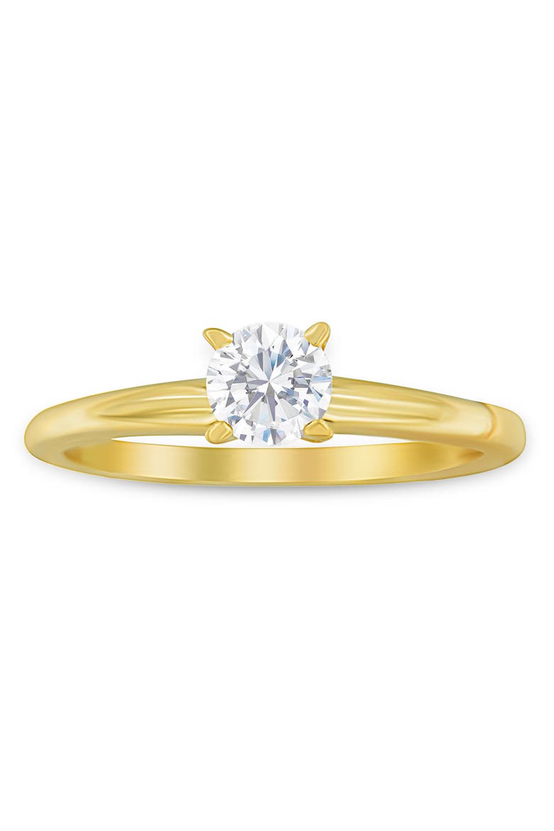 GIA Certified 14k Gold 1/2 Cttw Diamond Solitaire Engagement Ring, Alternate, color, Yellow Gold
