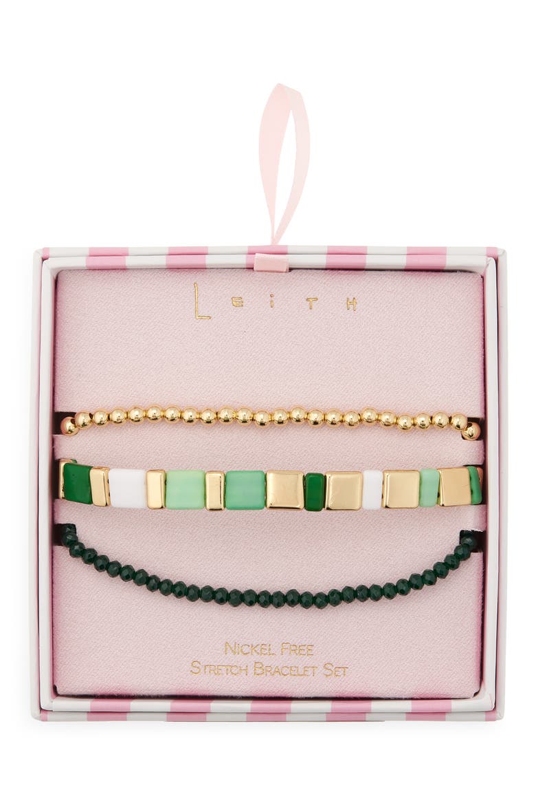 Layered Beaded Necklace, Main, color, GREEN MULTI- GOLD