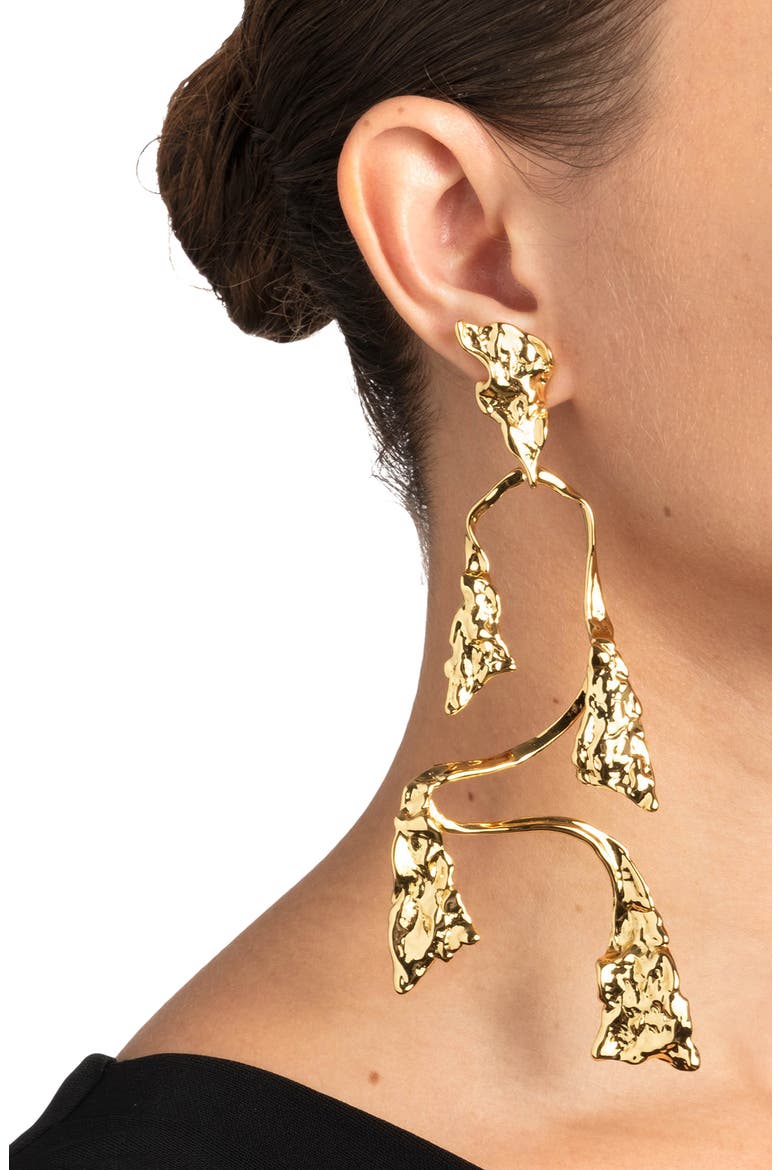 Mobile Balance Clip-On Drop Earrings, Alternate, color, GOLD