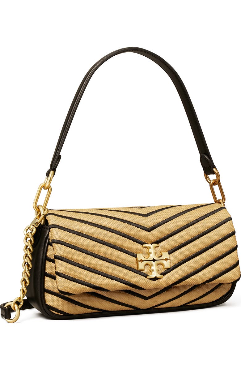 Tory Burch Kira Small Straw Chevron Tassel Shoulder Bag, Alternate, color,