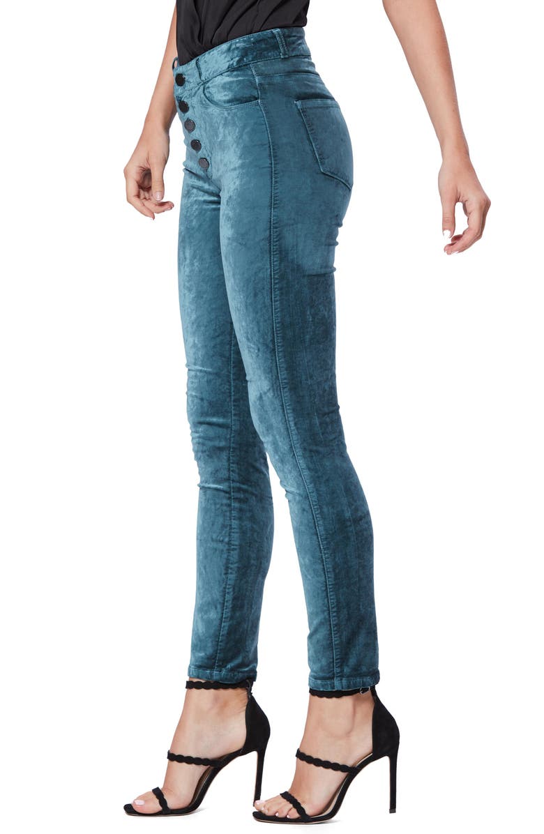 PAIGE Hoxton Velvet High Waist Skinny Pants, Alternate, color,