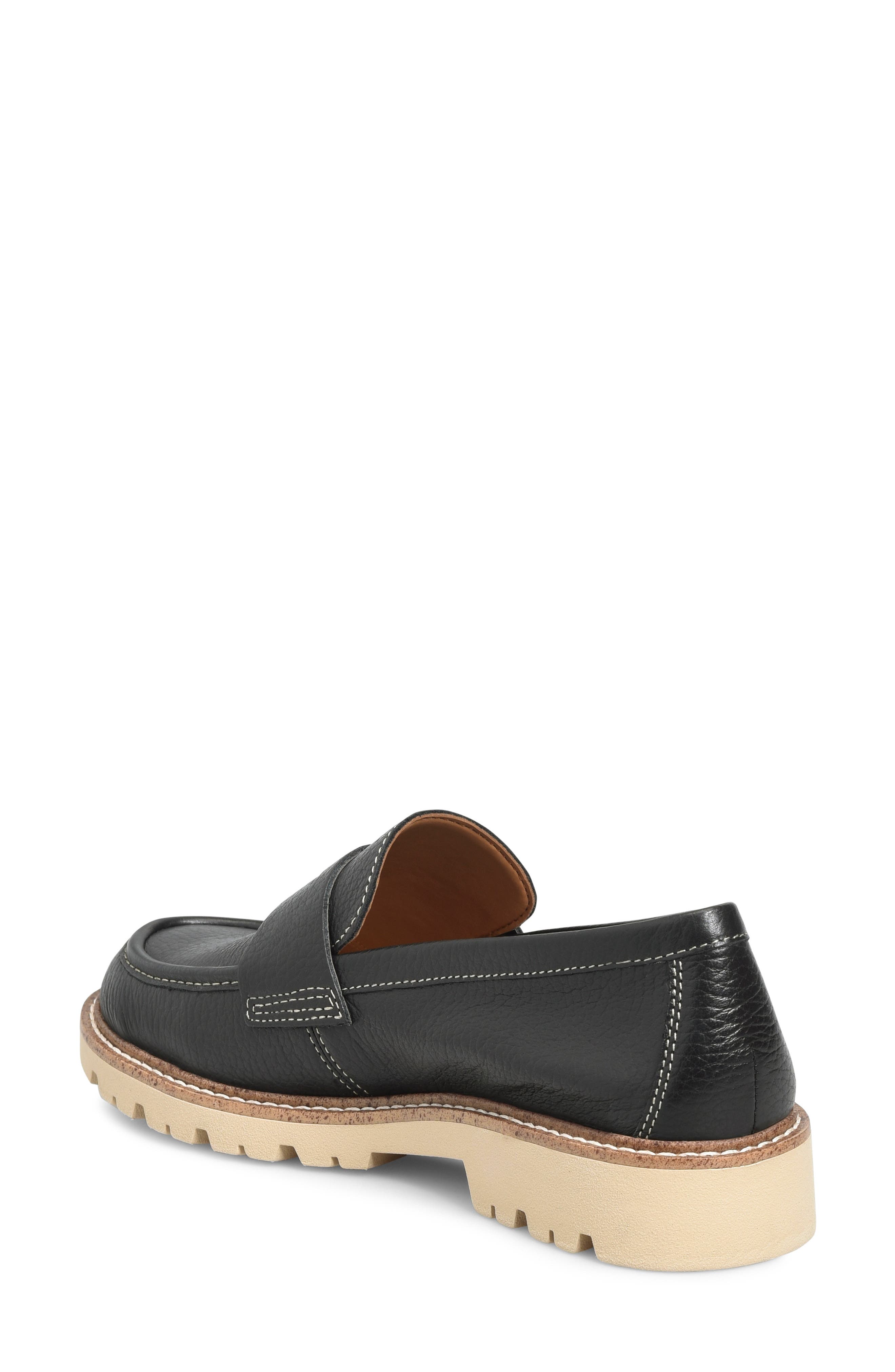 Comfortiva Lug Sole Penny Loafer, Alternate, color, Black