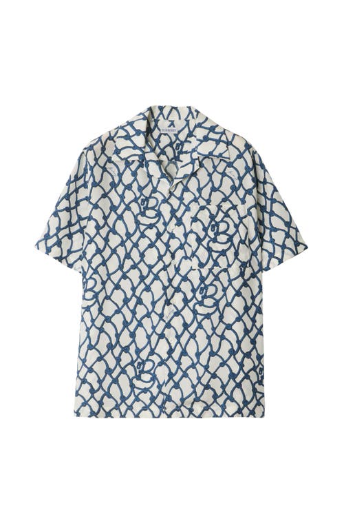 Burberry Regular Fit Knot Silk Shirt In Pool