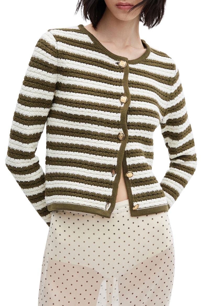Stripe Cardigan, Main, color, KHAKI