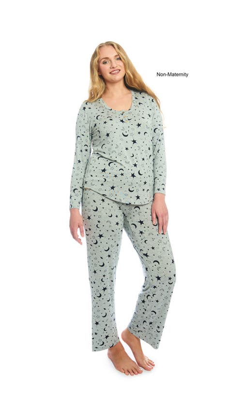 Everly Grey Laina Jersey Long Sleeve Maternity/nursing Pajamas