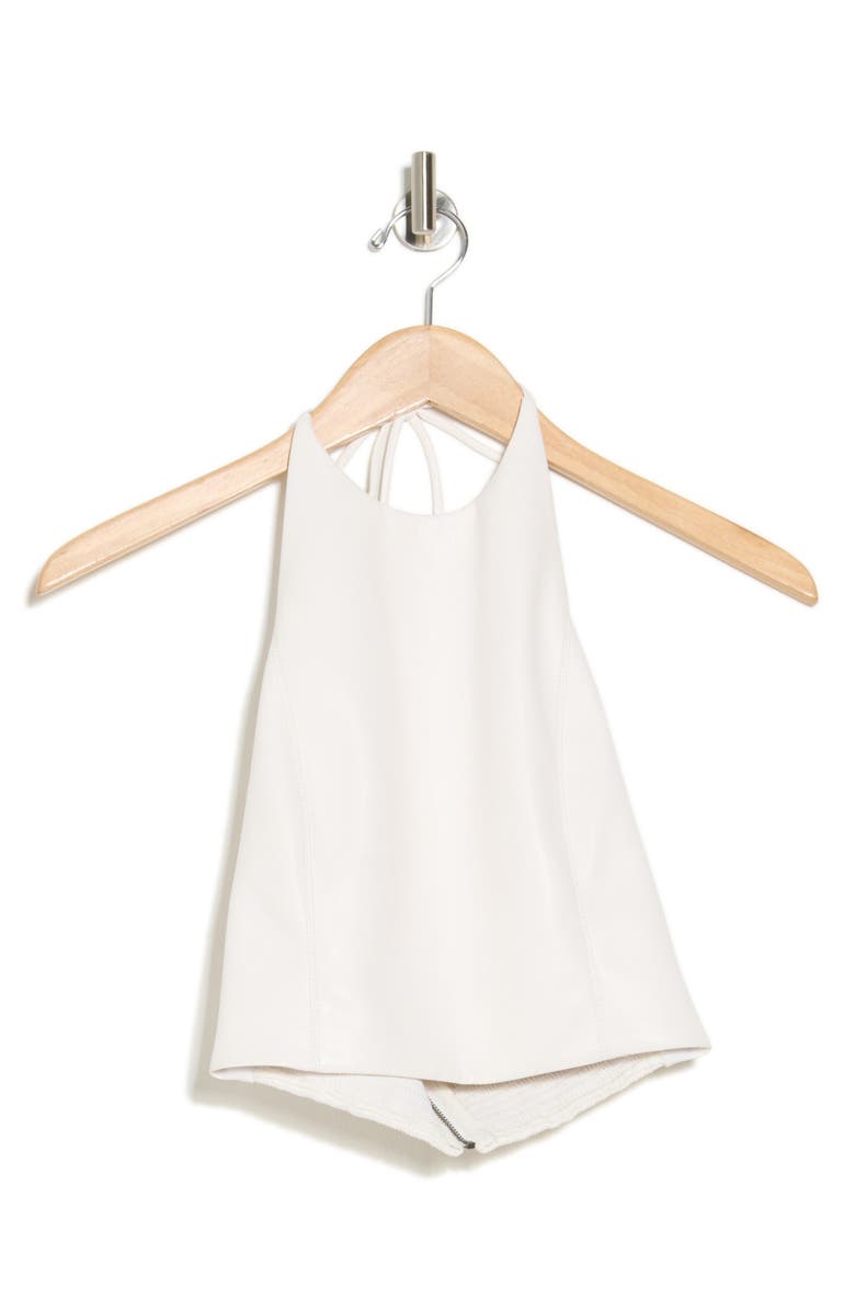 Alice + Olivia Jayme Faux Leather Halter Top, Alternate, color,