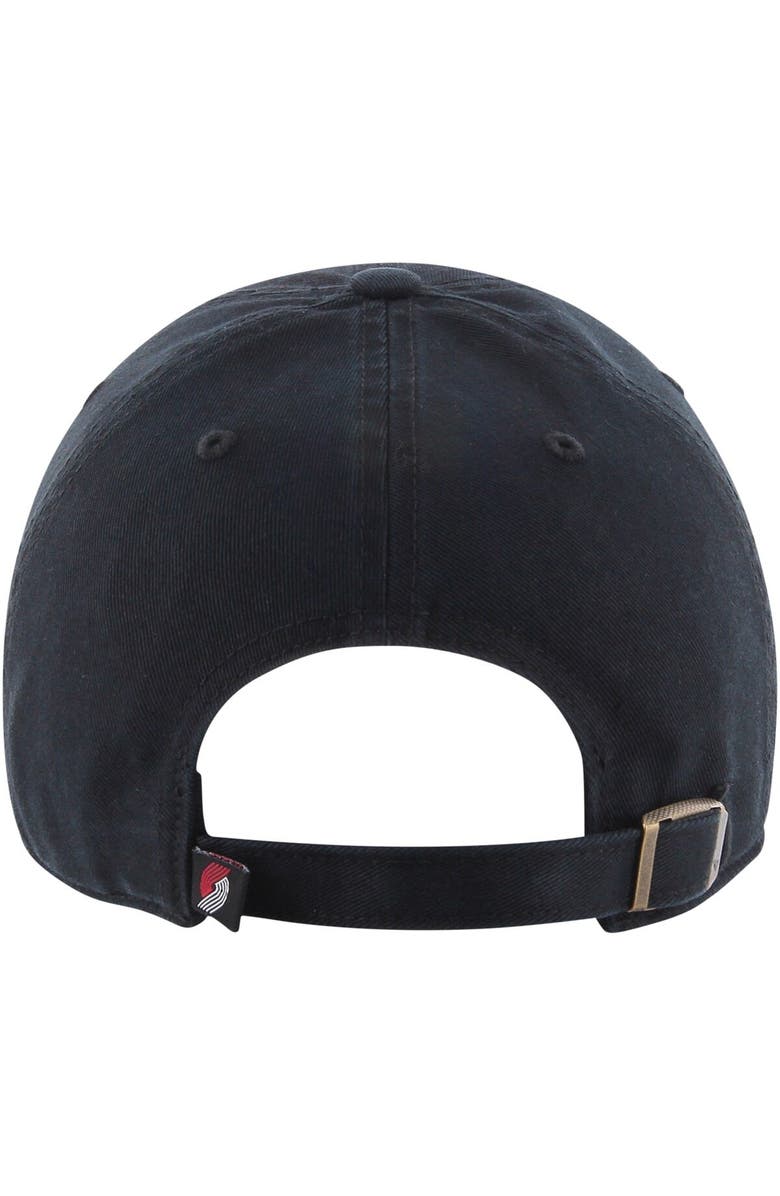 '47 Men's '47 Black Portland Trail Blazers Core Wordmark Clean Up Adjustable Hat, Alternate, color, 