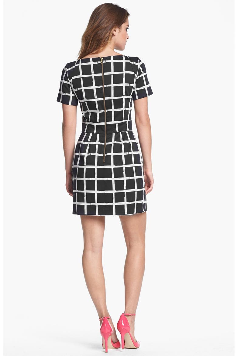 Print Fit & Flare Dress, Alternate, color, BLACK