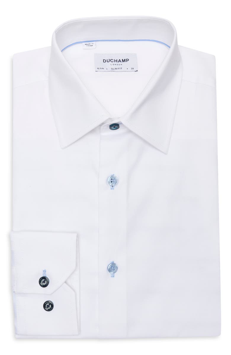 Duchamp Solid Slim Fit Dress Shirt, Alternate, color, White