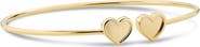 DEVATA Double Sweet Heart Bangle Bracelet in 14K Gold