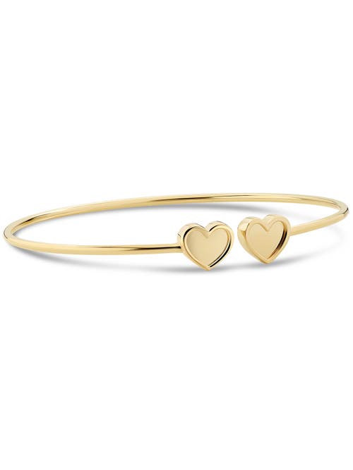 Devata Double Sweet Heart Bangle Bracelet In Gold
