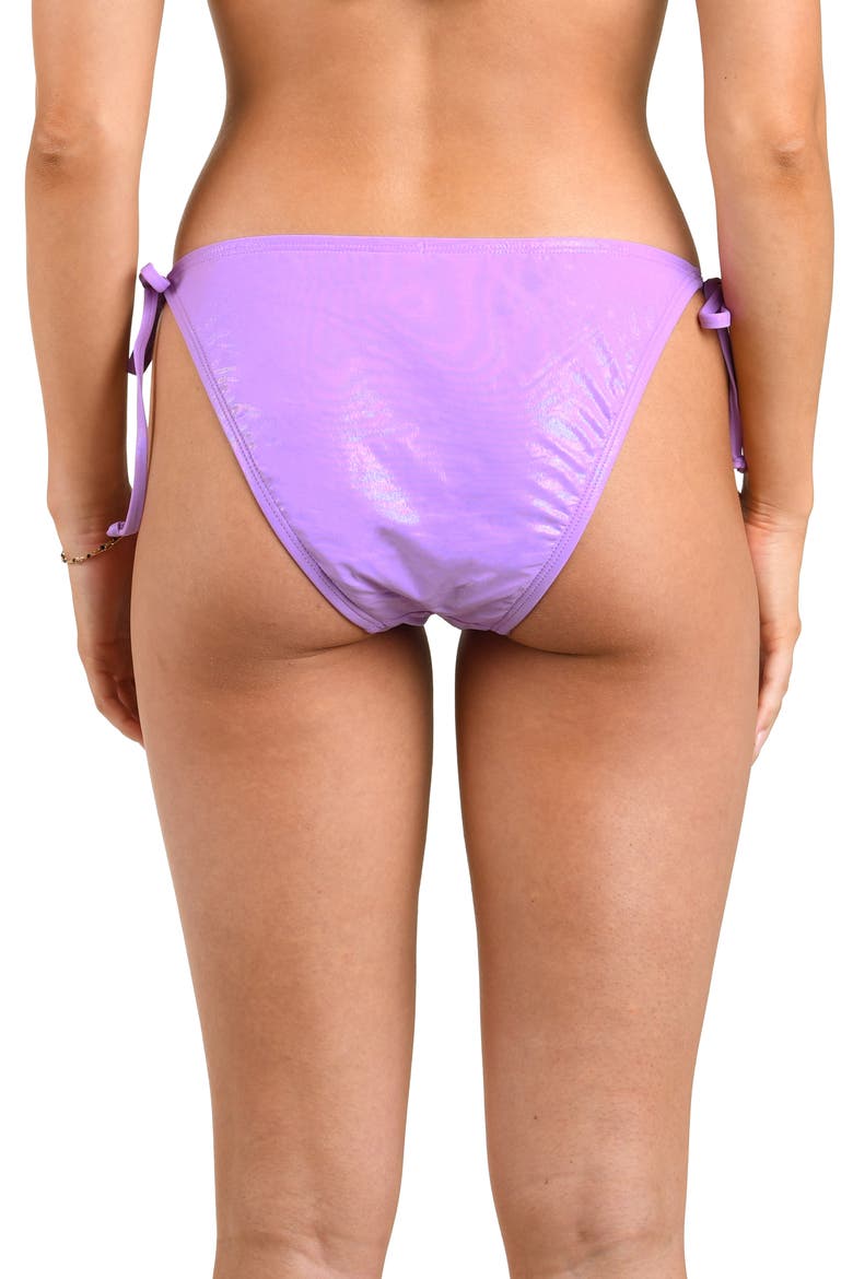 Iridescent Side Tie Bikini Bottoms, Alternate, color, VIOLET