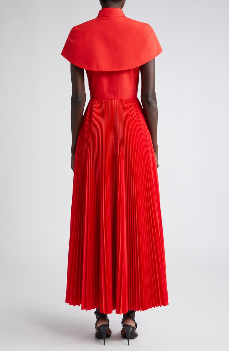 Brandon Maxwell Megan Pleated Cap Sleeve Cotton Shirtdress, Alternate, color, 